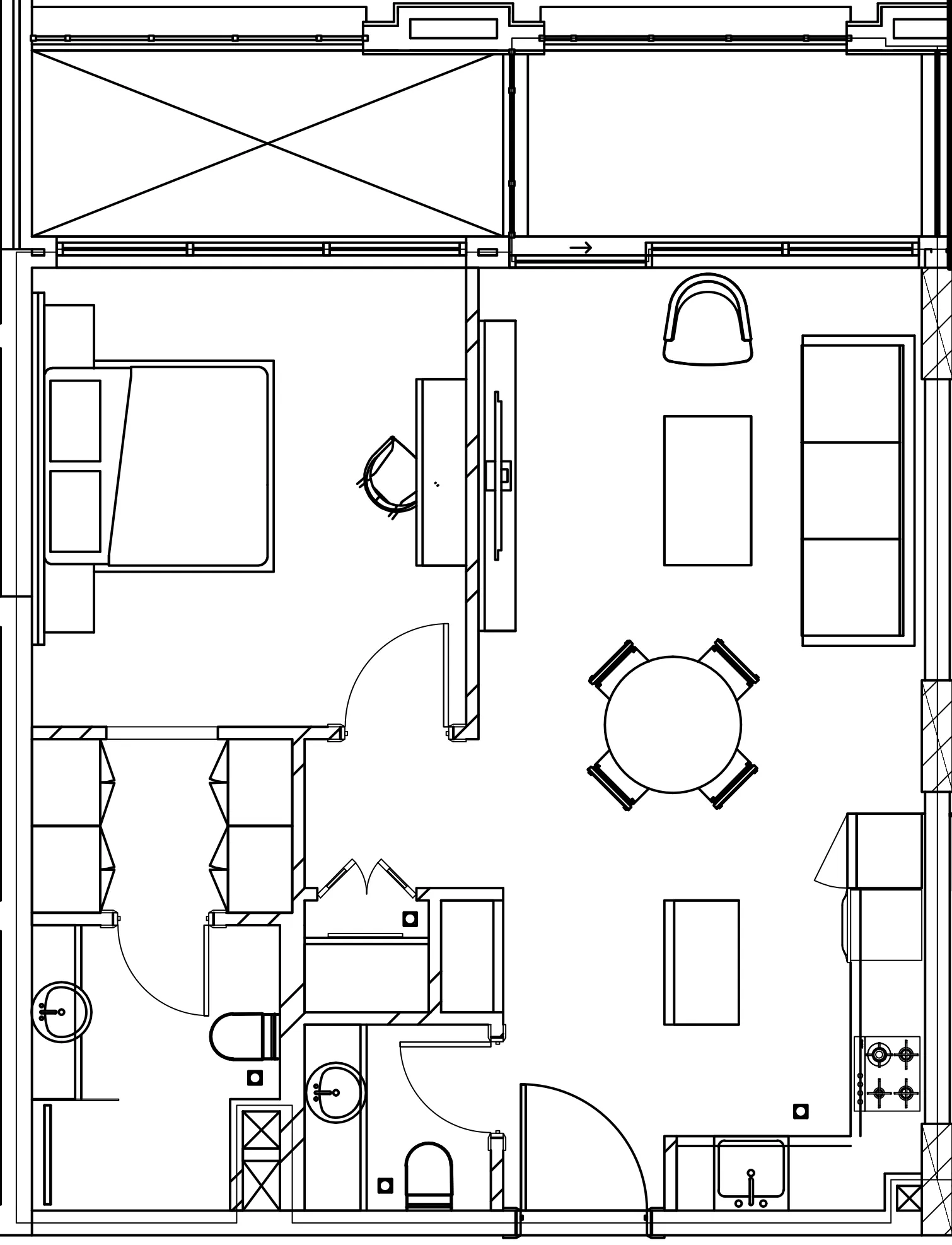 1 BR layout at Berkeley Square