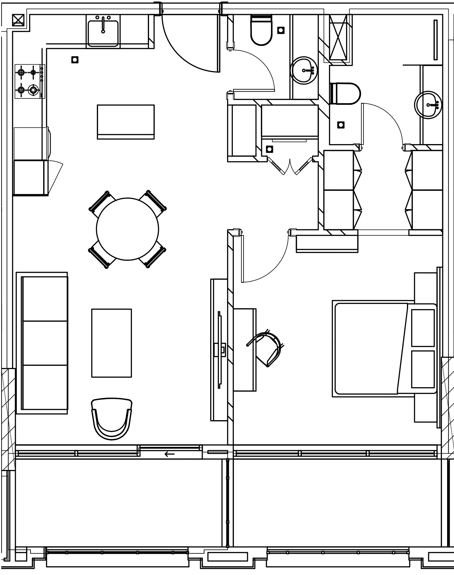 1 BR layout at Berkeley Square