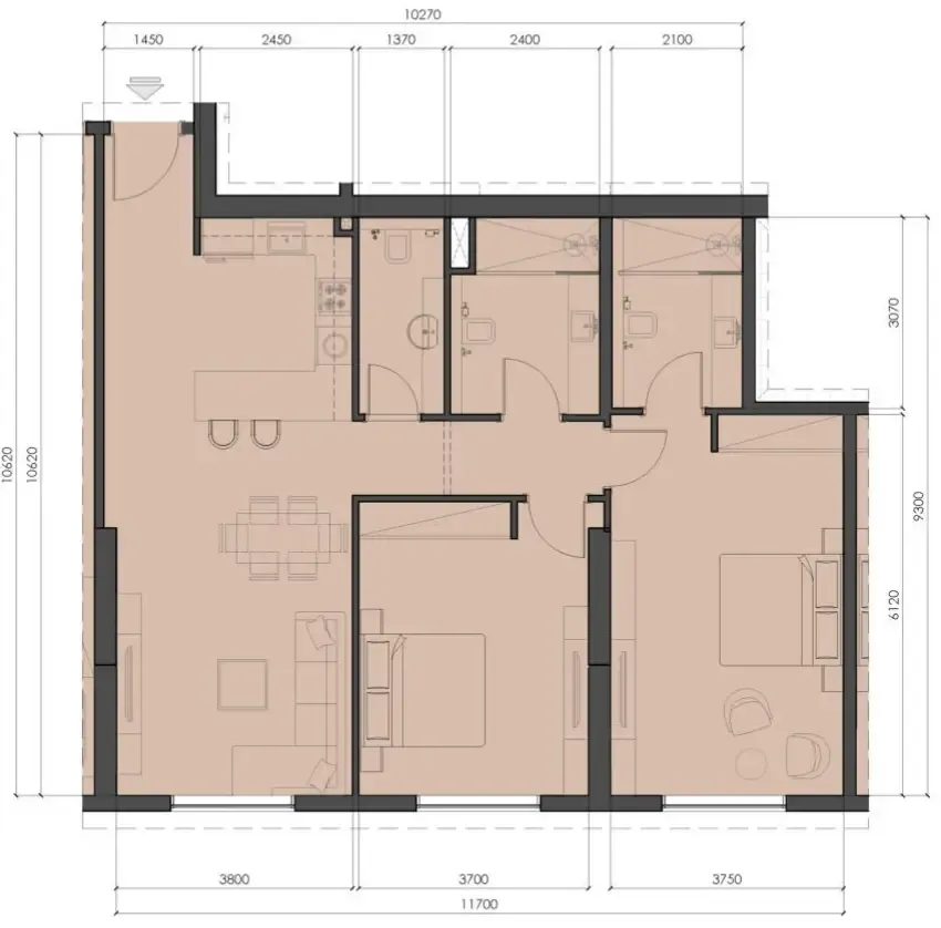 2 BR layout at Living Legends Phase 5