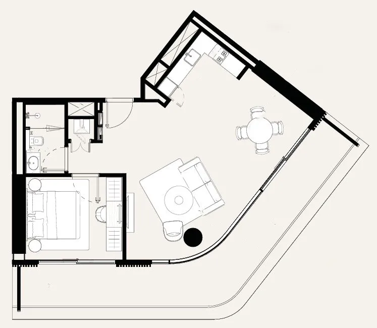 1 BR layout at Azizi Abraham