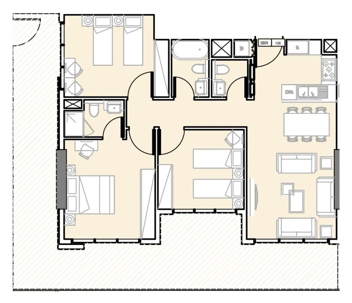 3 BR layout at Verdana III