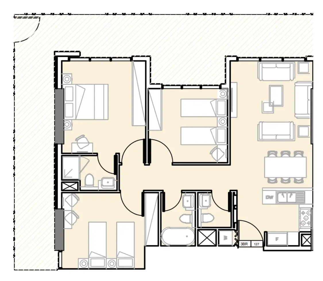 3 BR layout at Verdana III