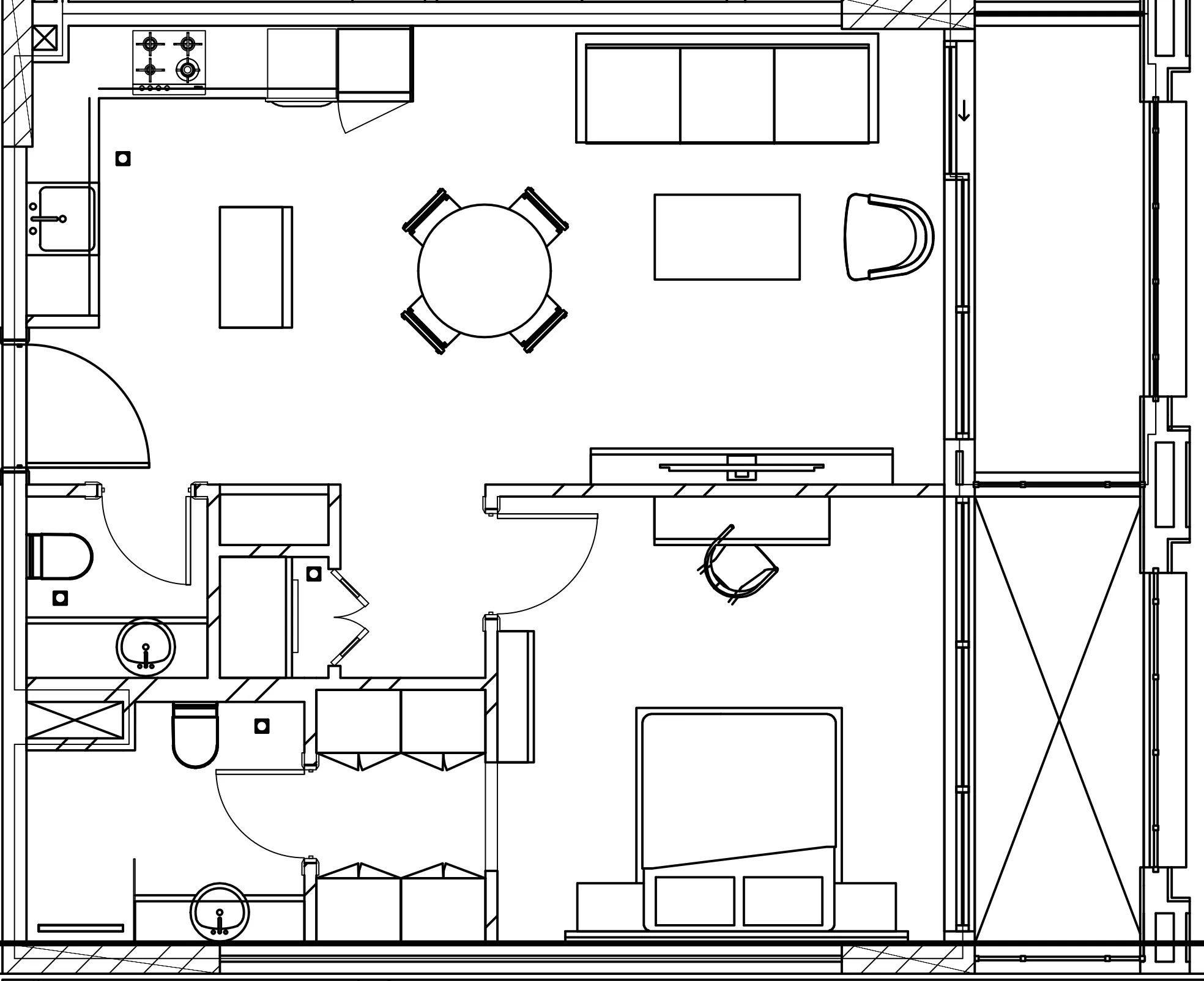 1 BR layout at Berkeley Square