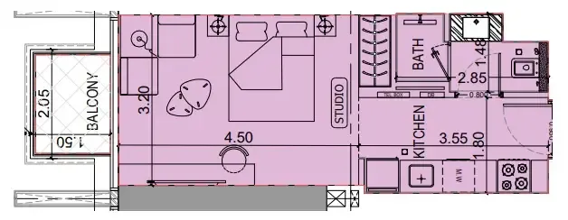 0 BR layout at Binghatti Luxuria