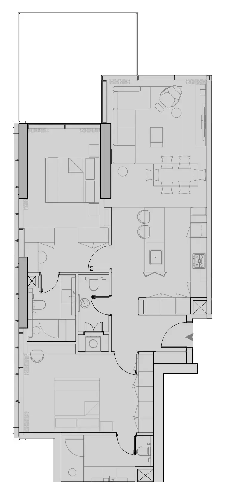 2 BR layout at Wynwood Horizon