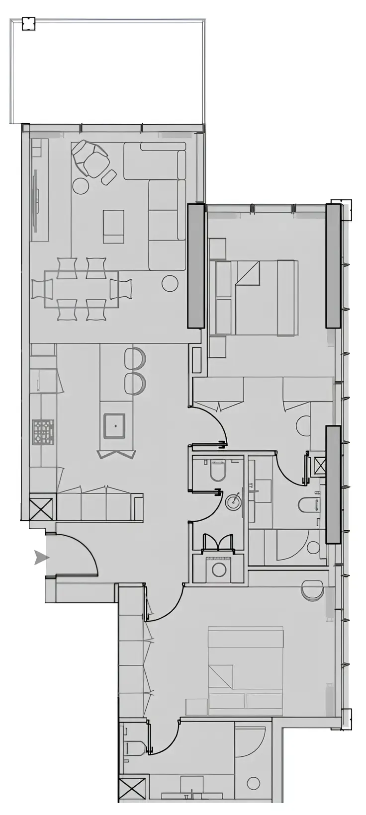 2 BR layout at Wynwood Horizon