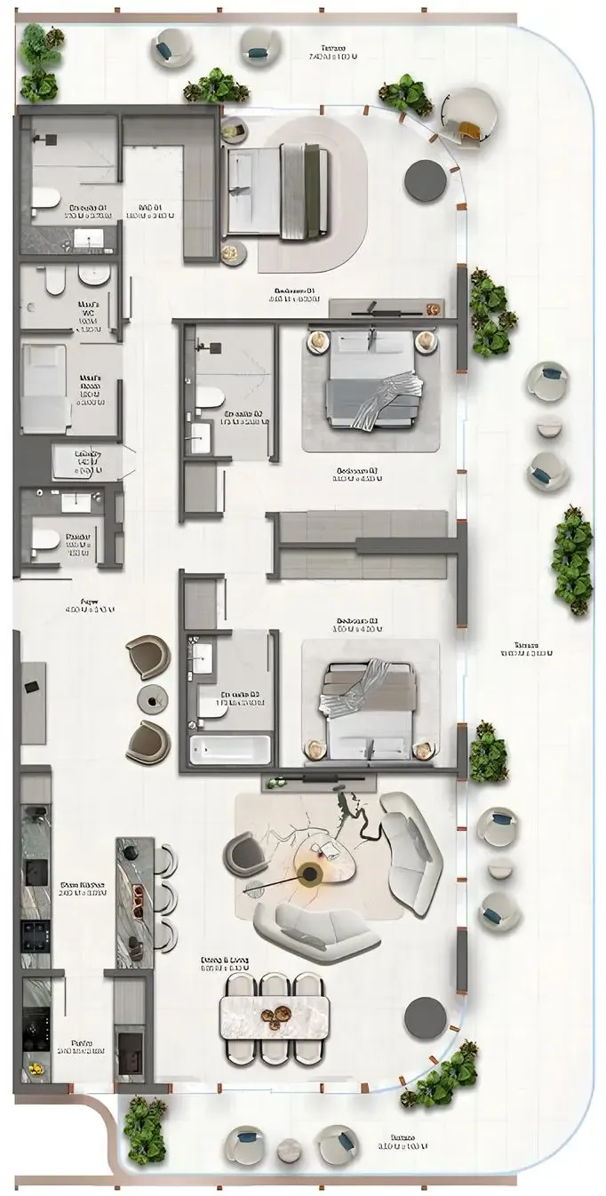 3 BR layout at Hado by Beyond