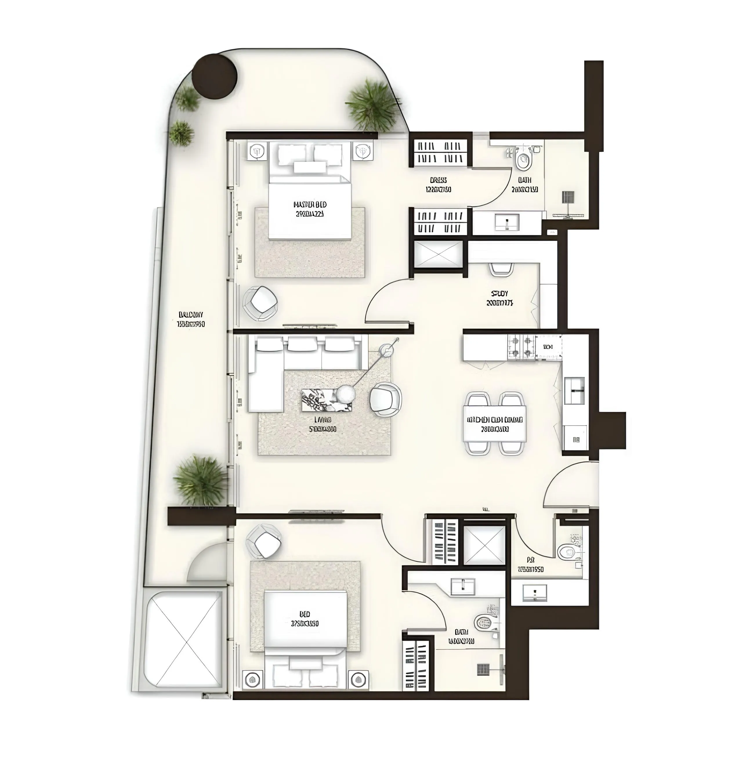 2 BR layout at Sonate Residences