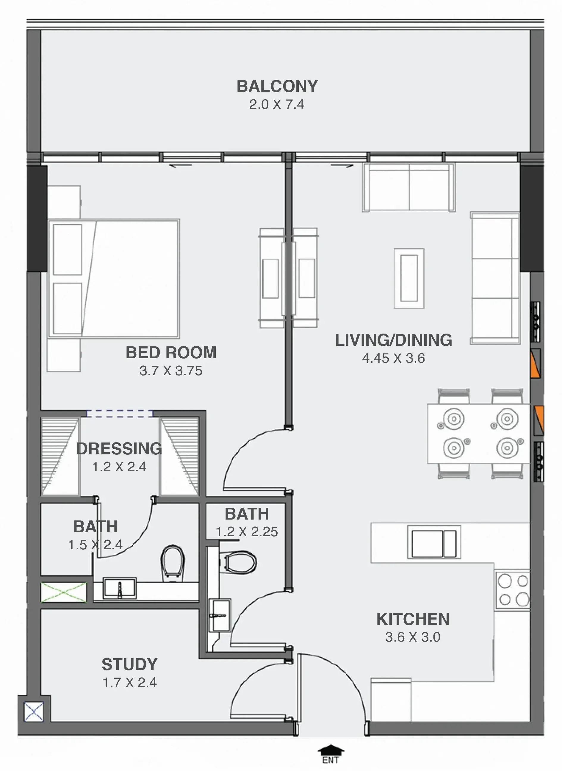 1 BR layout at Floarea Oasis