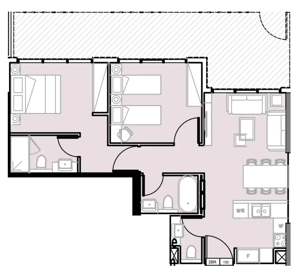 2 BR layout at Verdana III