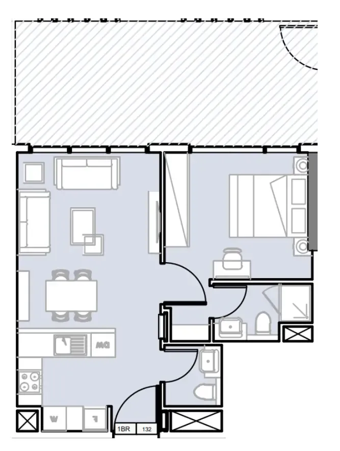 1 BR layout at Verdana III