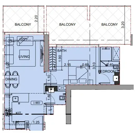 1 BR layout at Binghatti Cullinan