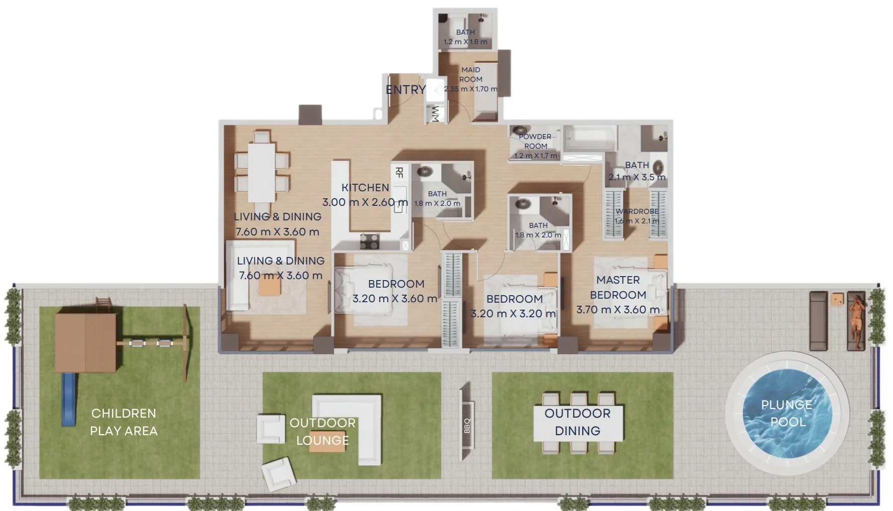 3 BR layout at Manam Pearl