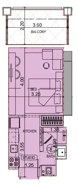 0 BR layout at Binghatti Titania