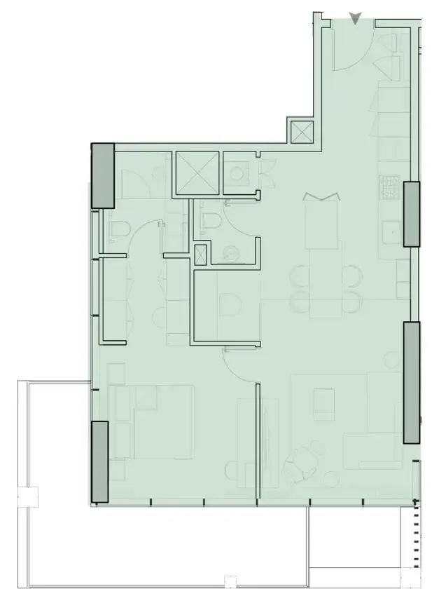 1 BR layout at Wynwood Horizon