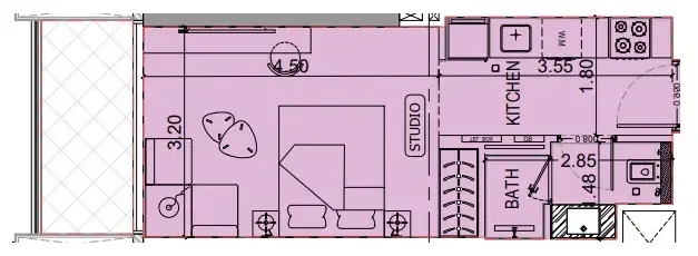 0 BR layout at Binghatti Luxuria