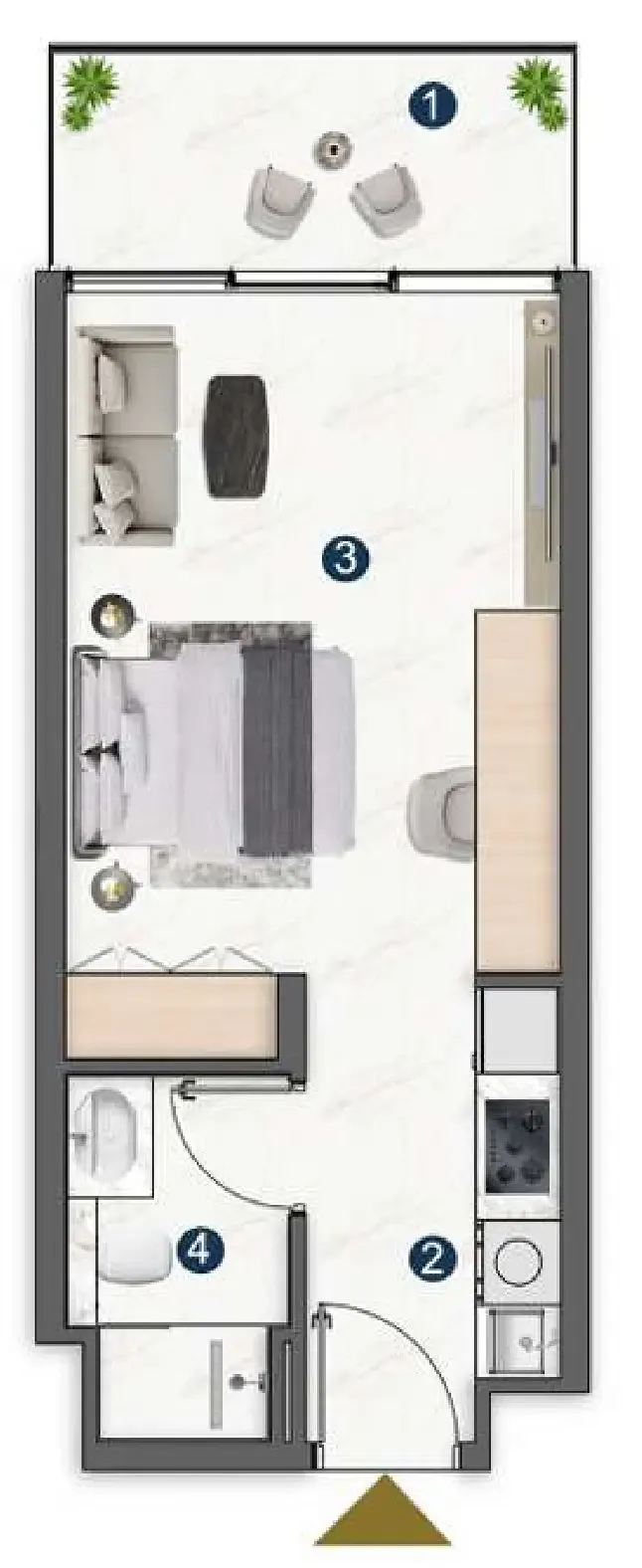 0 BR layout at Voxa Pantheon
