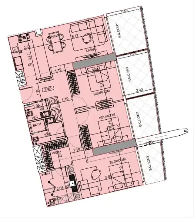 3 BR layout at Maybach Ultimate Luxury