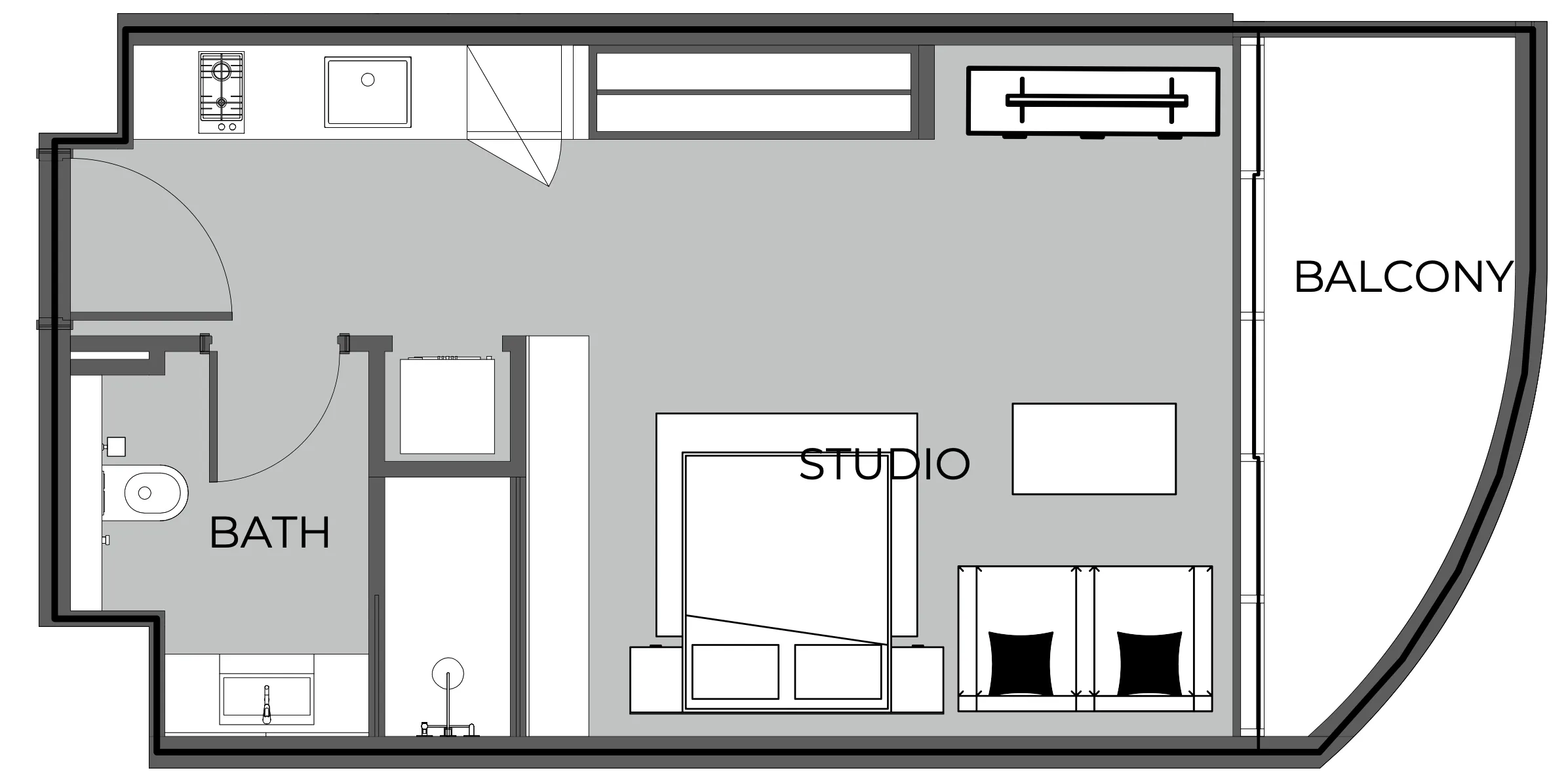 0 BR layout at The Boulevard