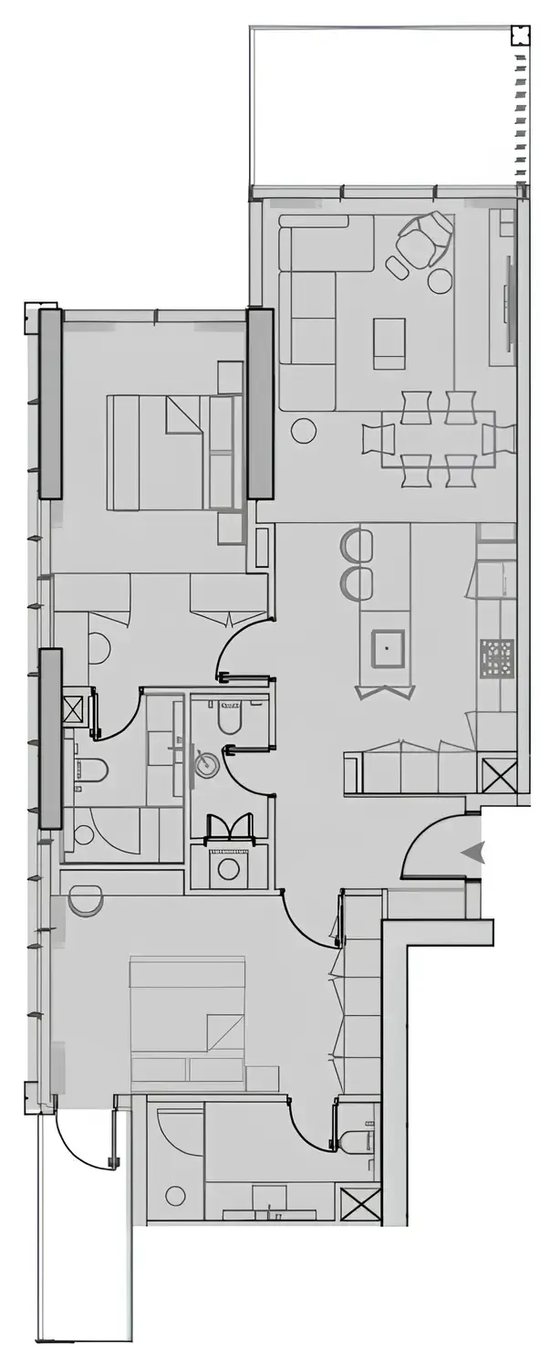 2 BR layout at Wynwood Horizon