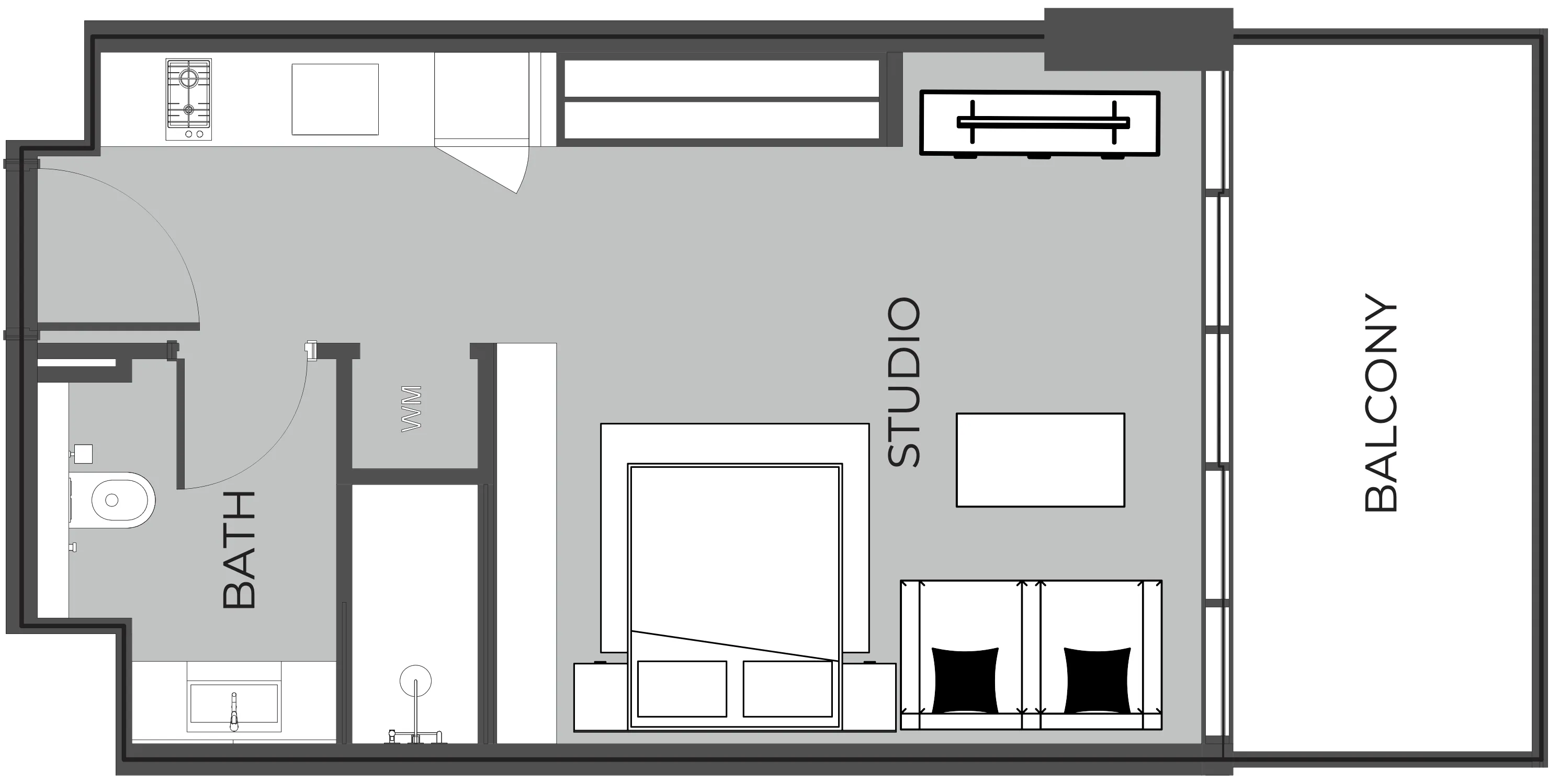 0 BR layout at The Boulevard