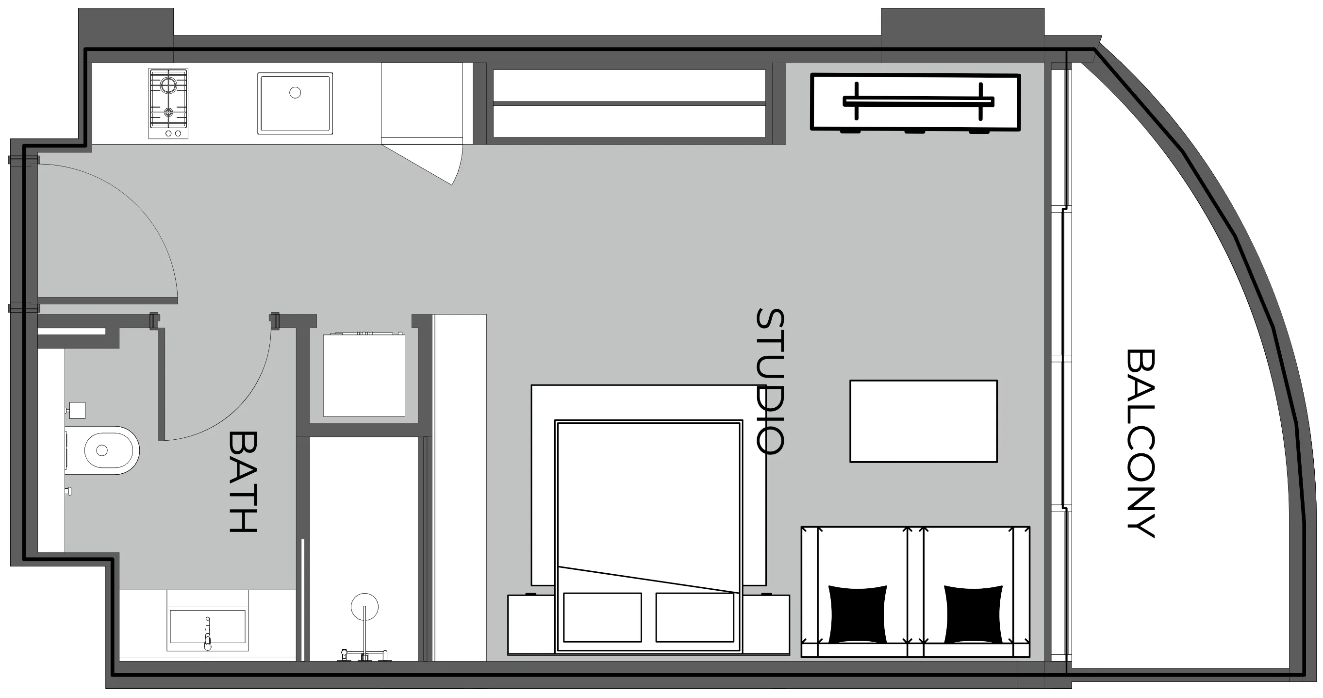 0 BR layout at The Boulevard
