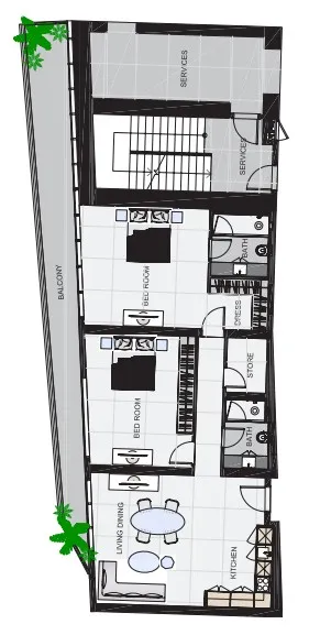 2 BR layout at The Community Sports Arena