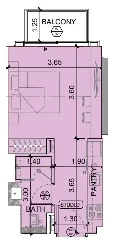 0 BR layout at Binghatti Etherea