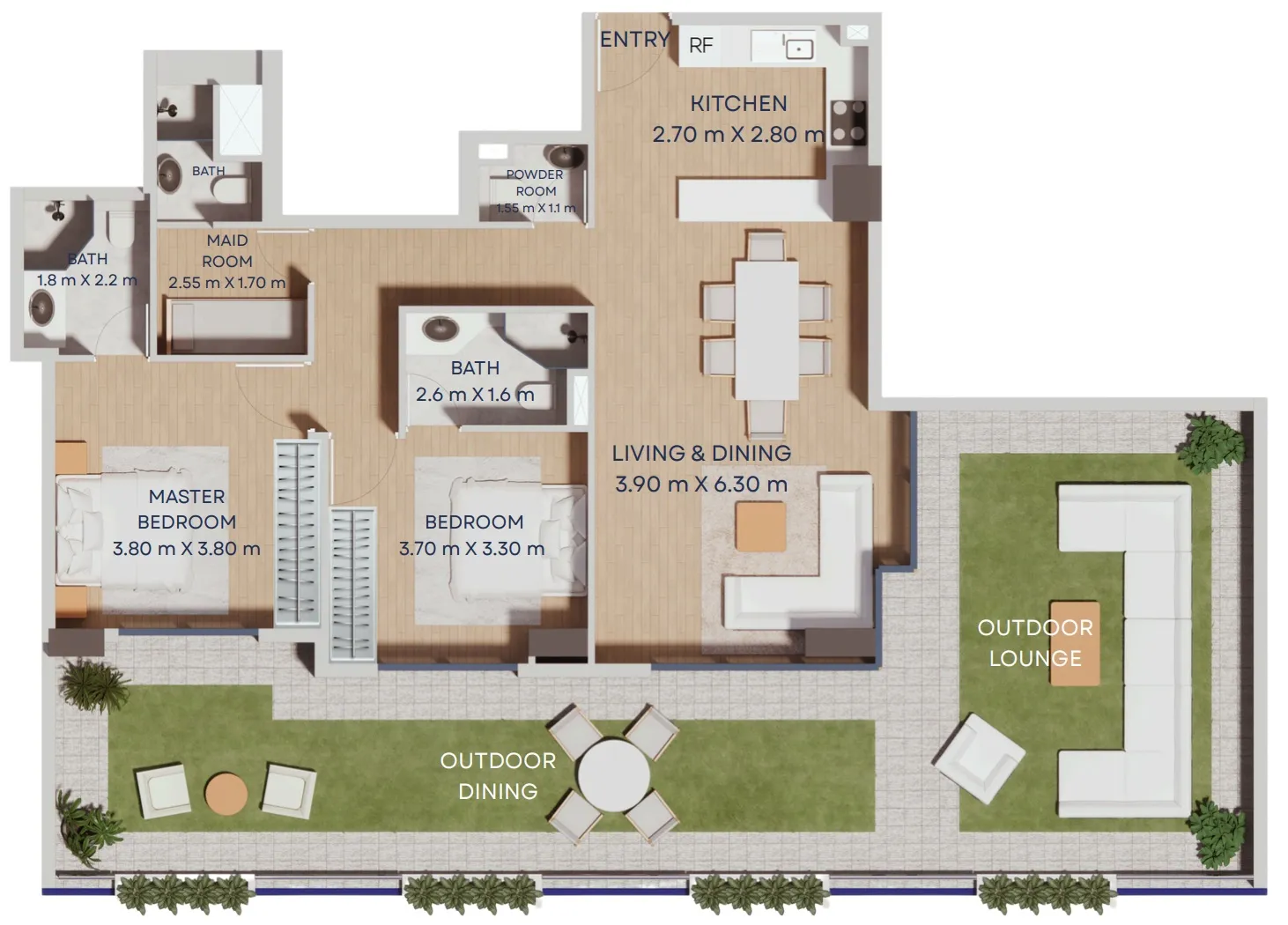 2 BR layout at Manam Pearl