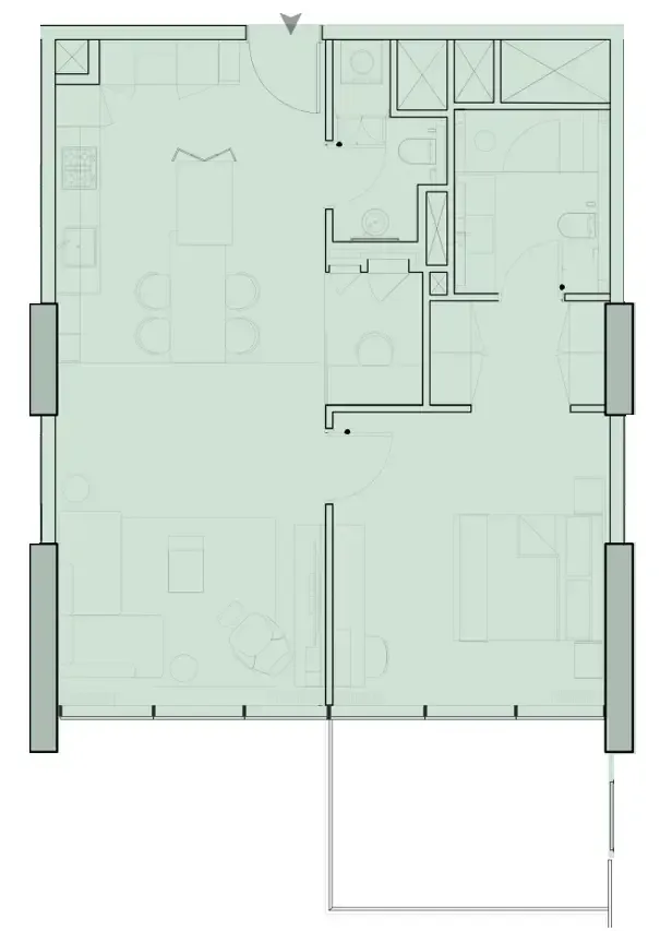 1 BR layout at Wynwood Horizon