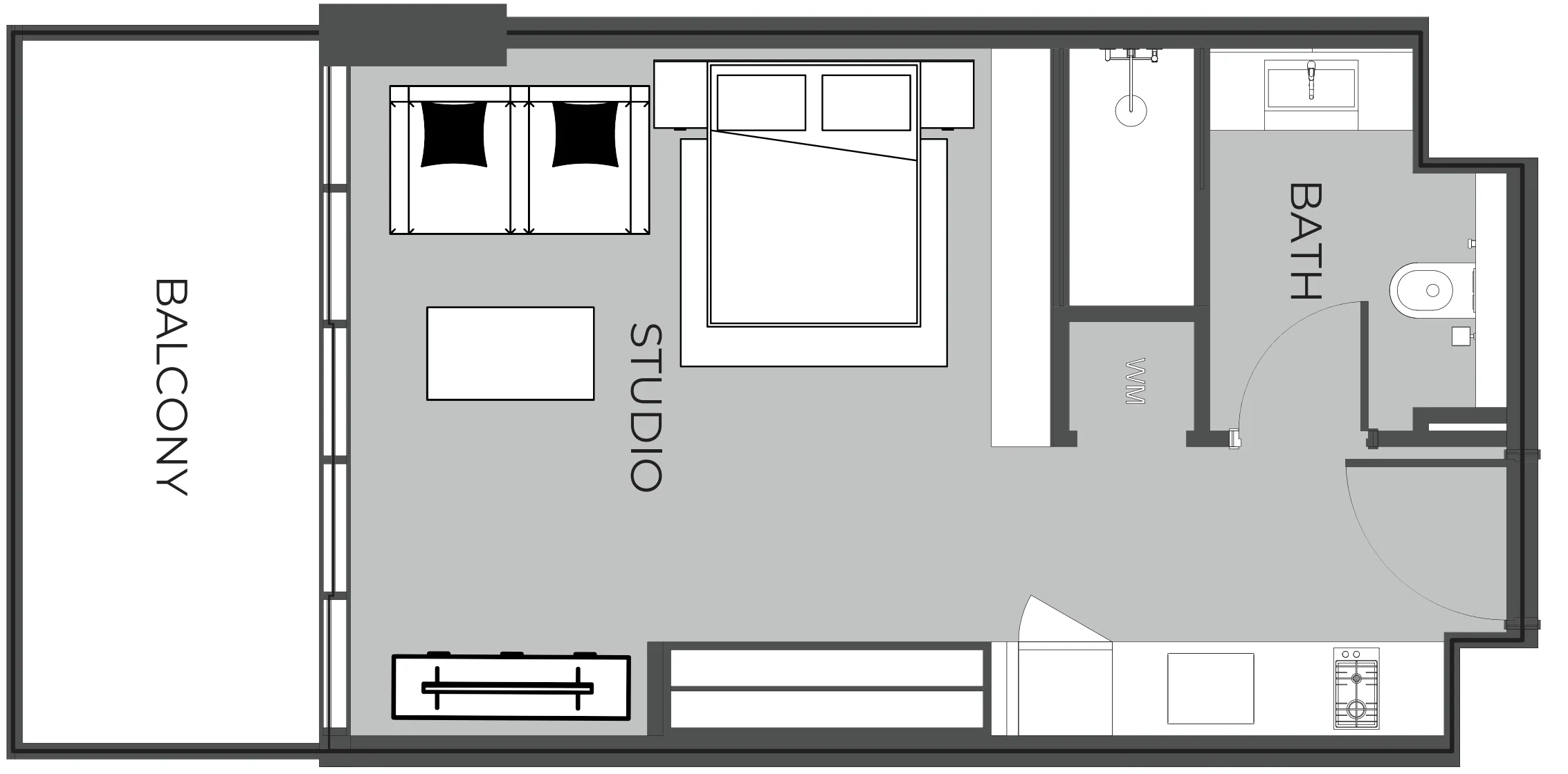 0 BR layout at The Boulevard