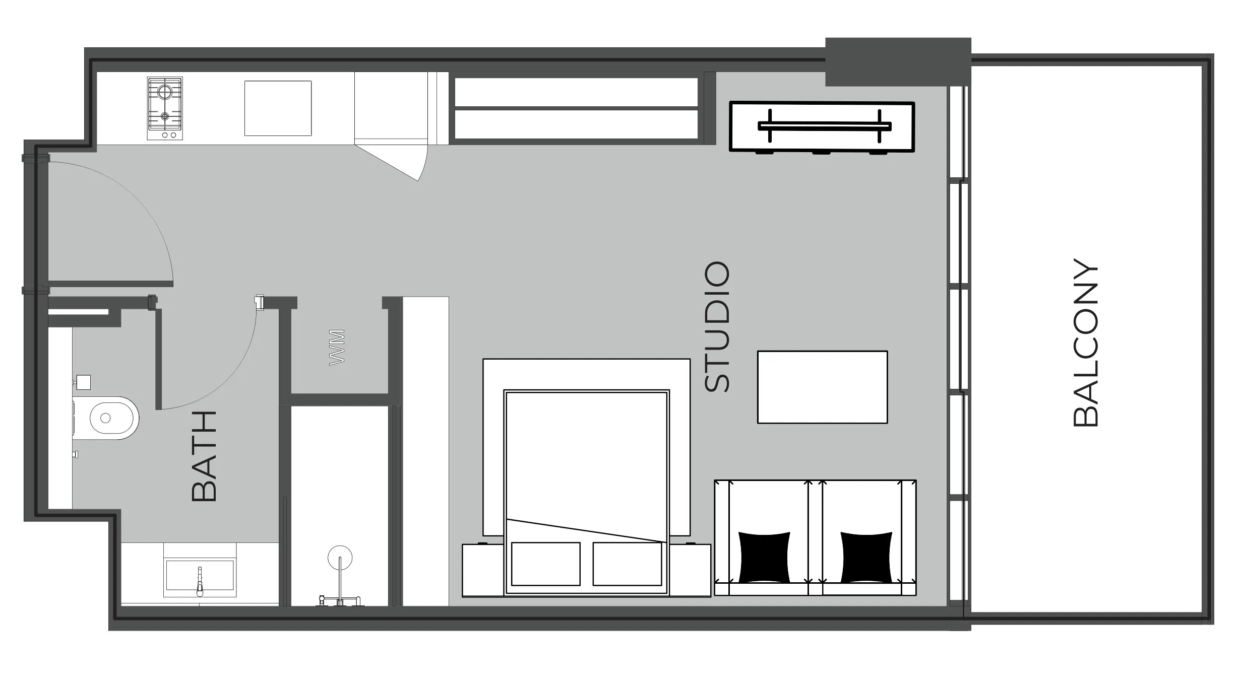 0 BR layout at The Boulevard