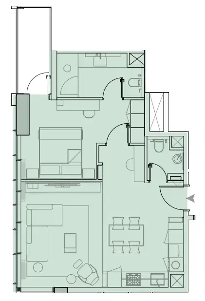 1 BR layout at Wynwood Horizon