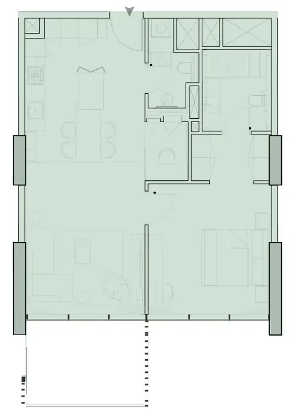 1 BR layout at Wynwood Horizon