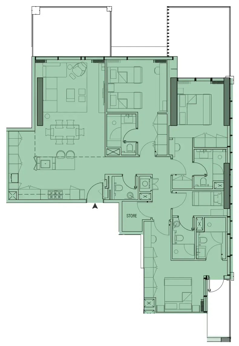 3 BR layout at Wynwood Horizon
