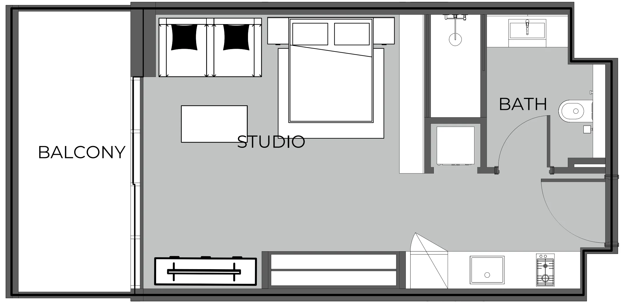0 BR layout at The Boulevard
