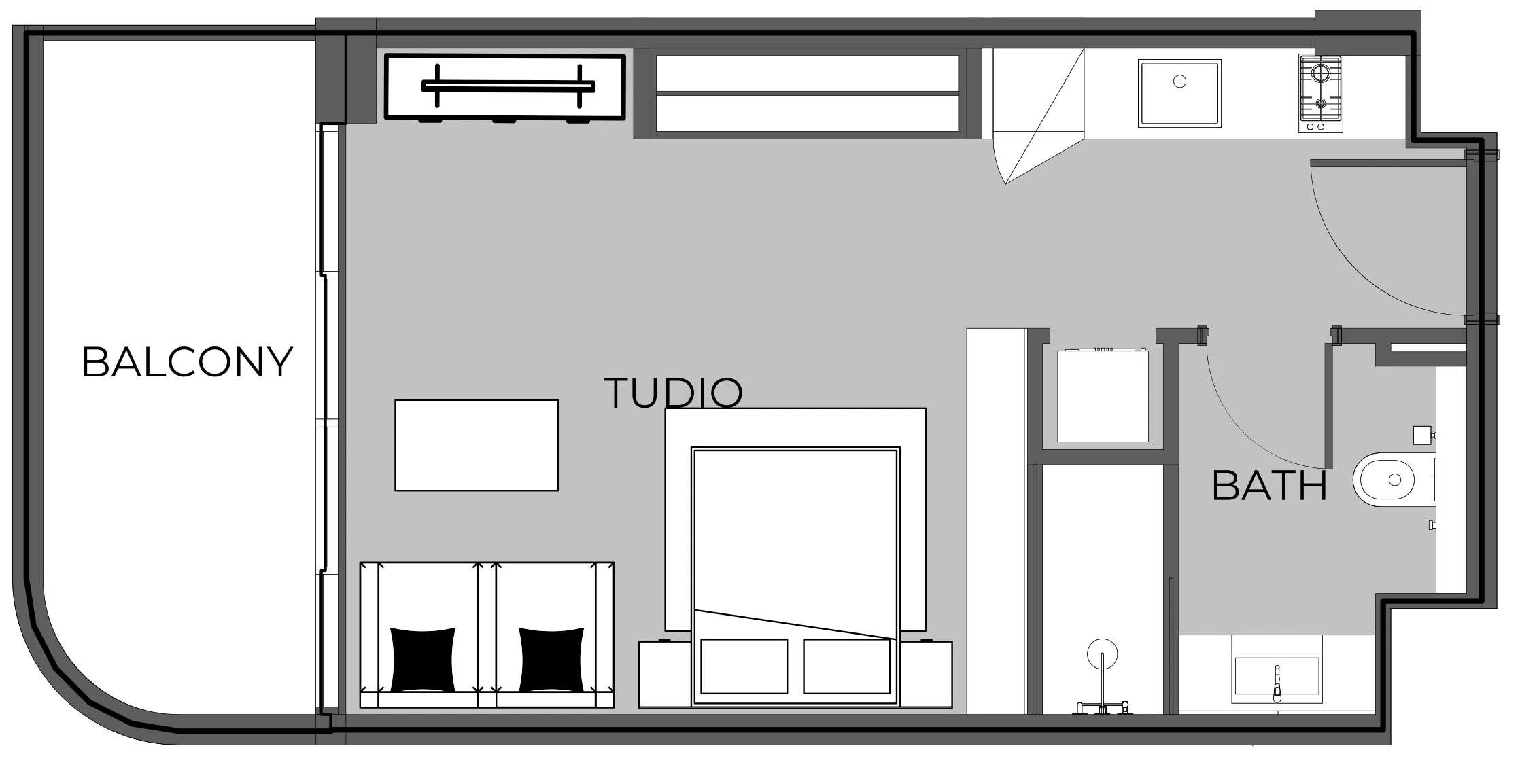0 BR layout at The Boulevard