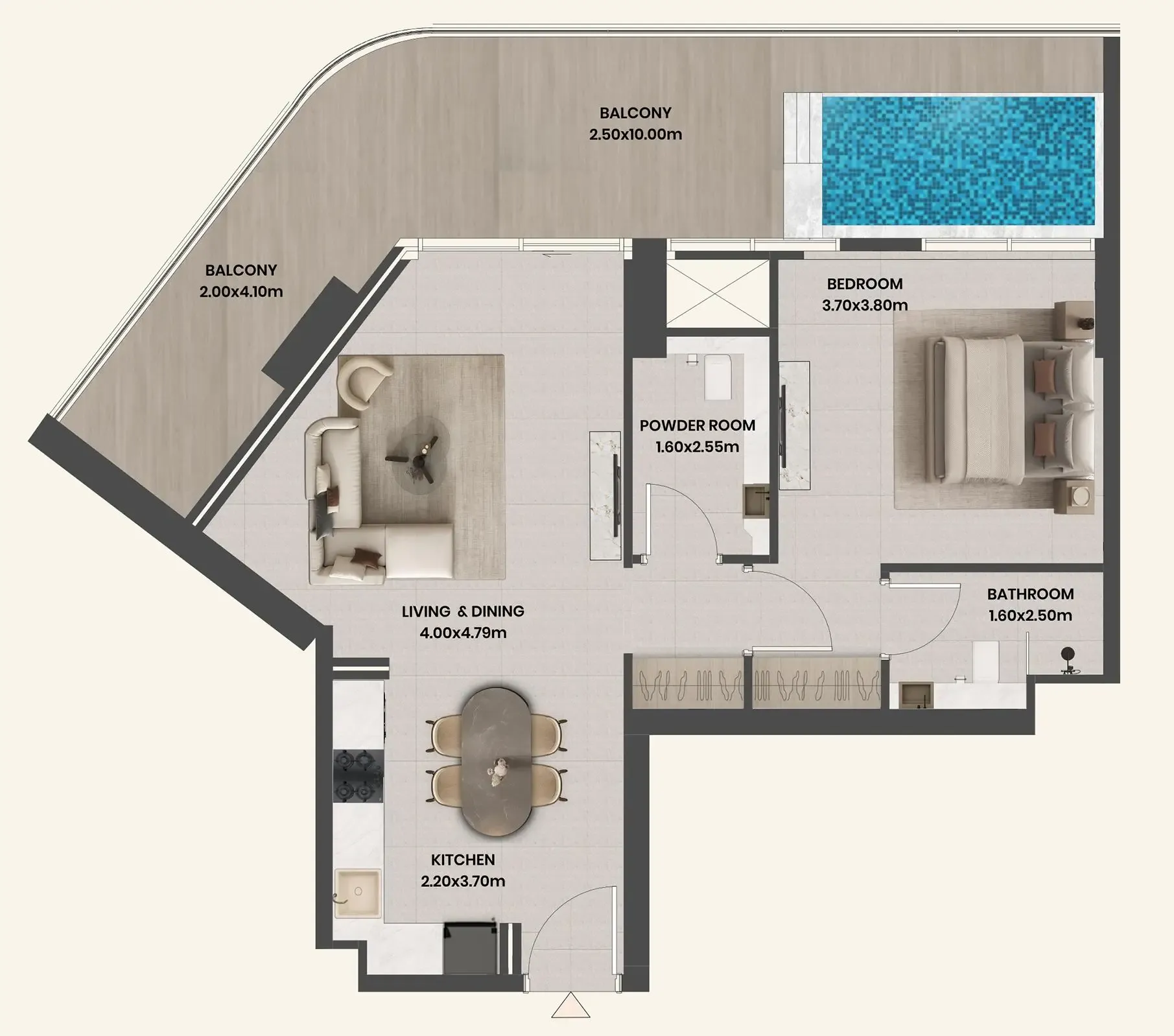 1 BR layout at Divine Al Barari
