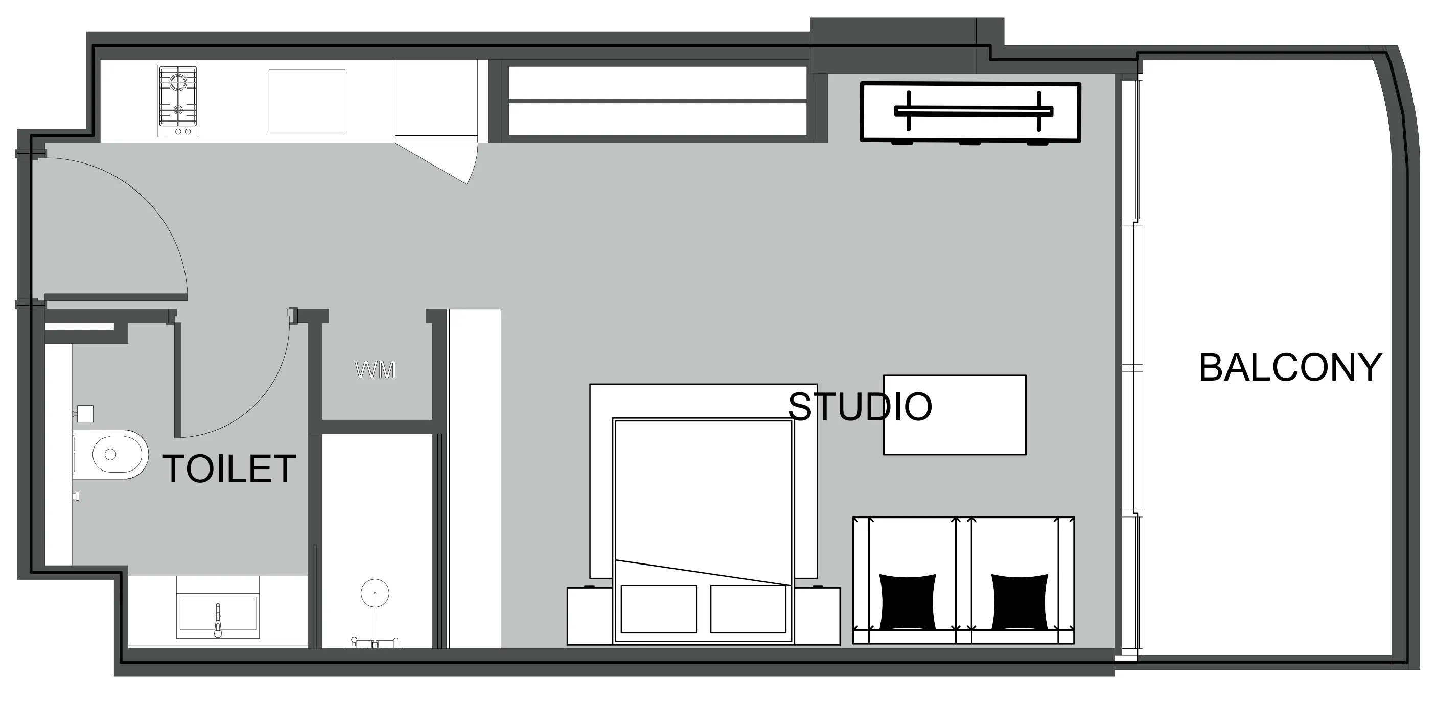 0 BR layout at The Boulevard