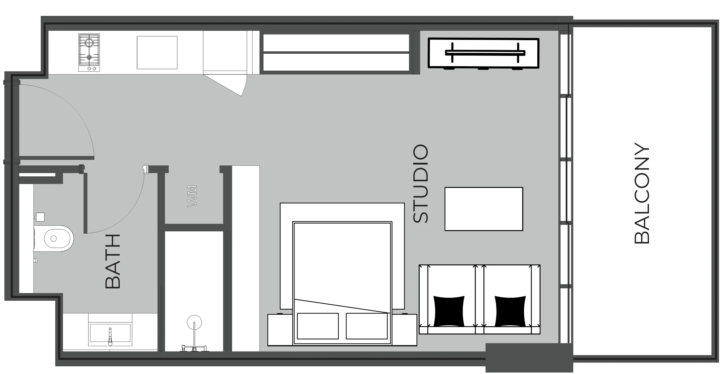 0 BR layout at The Boulevard
