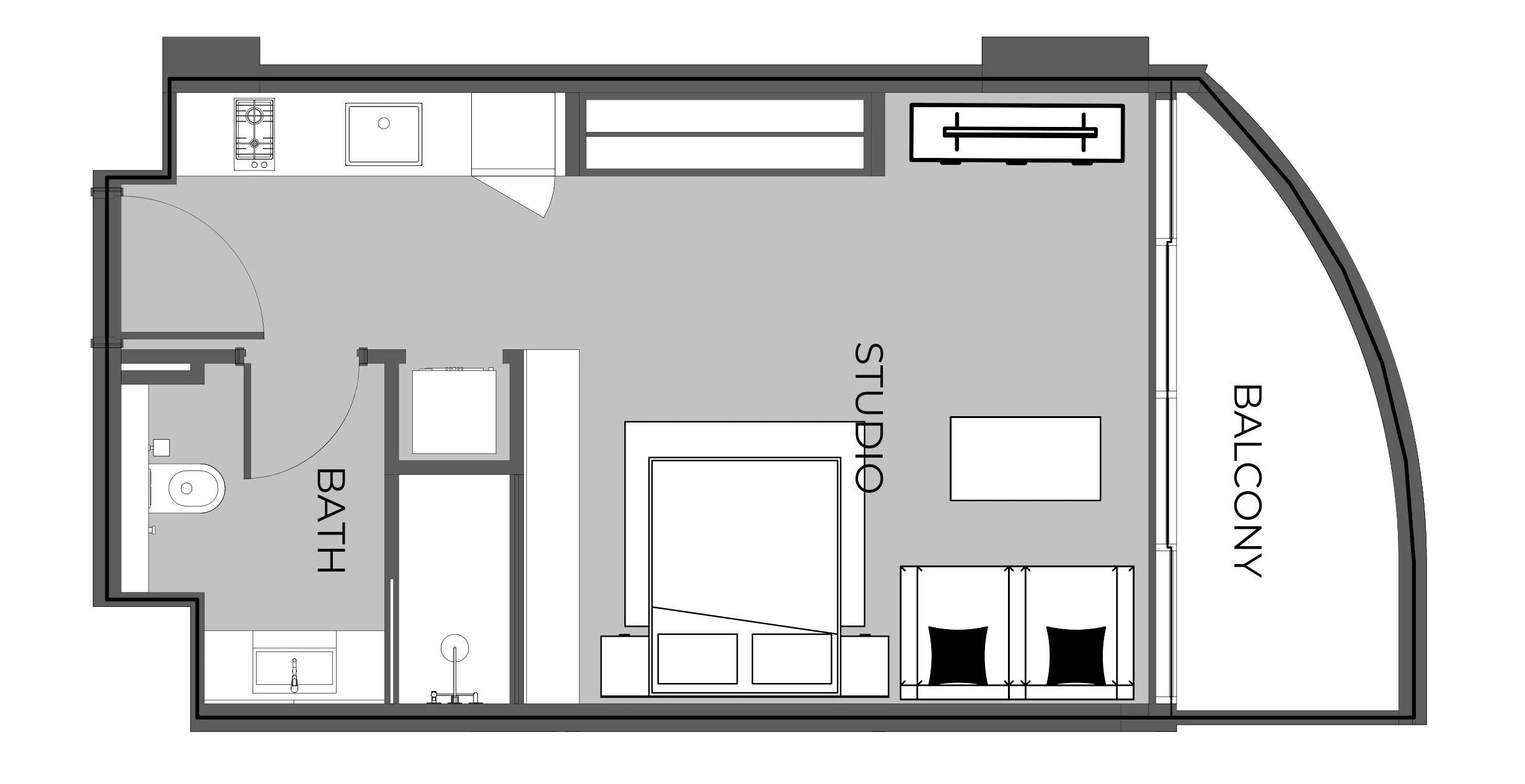 0 BR layout at The Boulevard