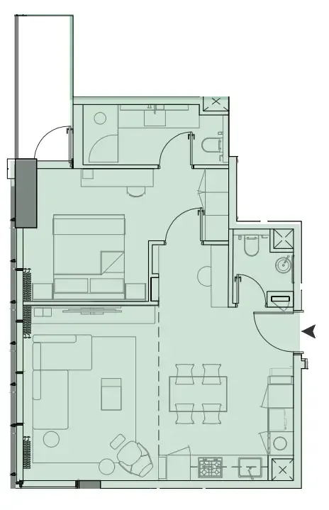 1 BR layout at Wynwood Horizon