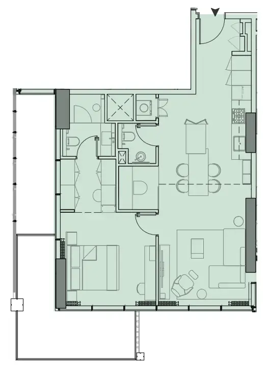 1 BR layout at Wynwood Horizon
