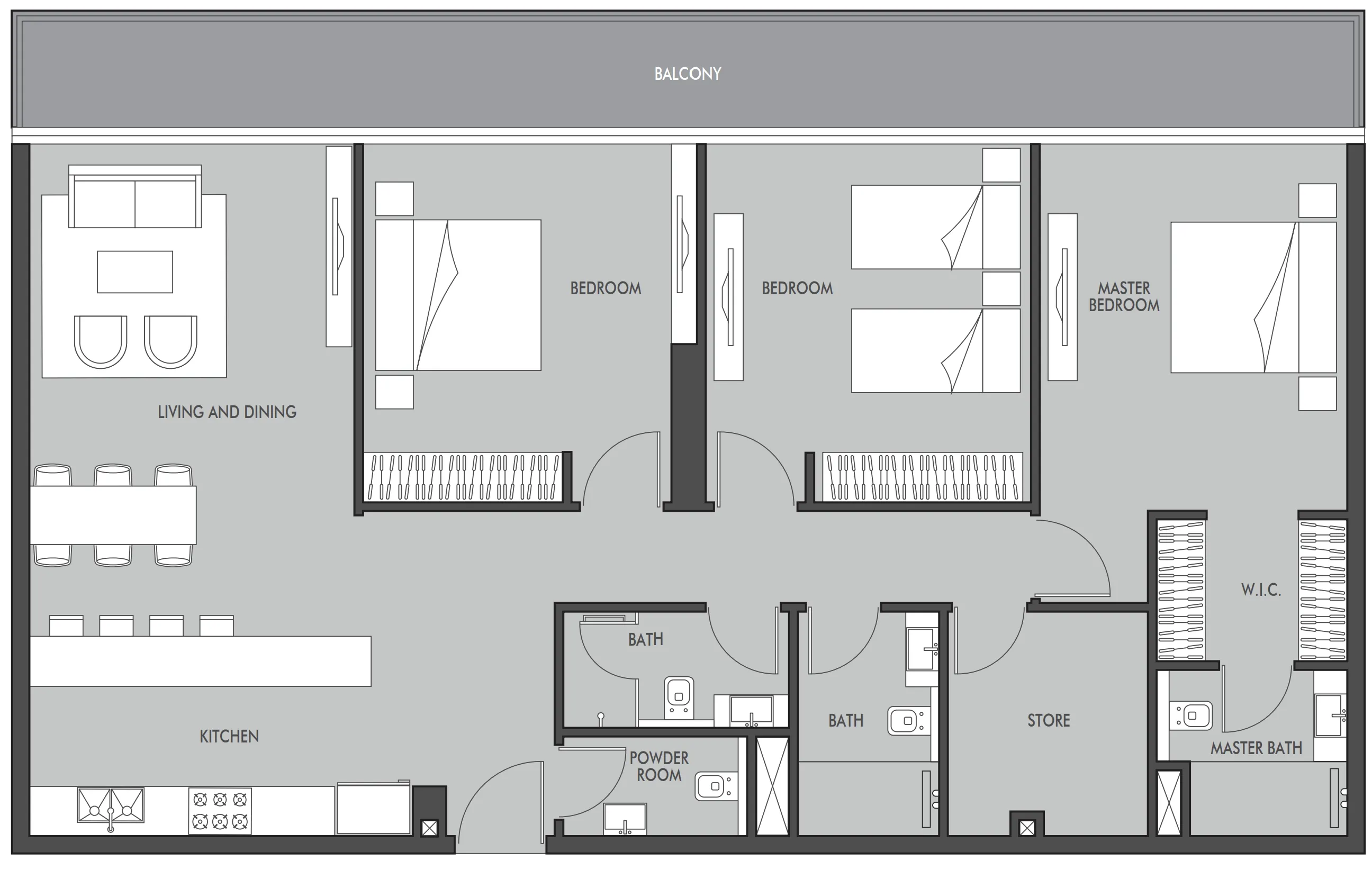 3 BR layout at Golf Place