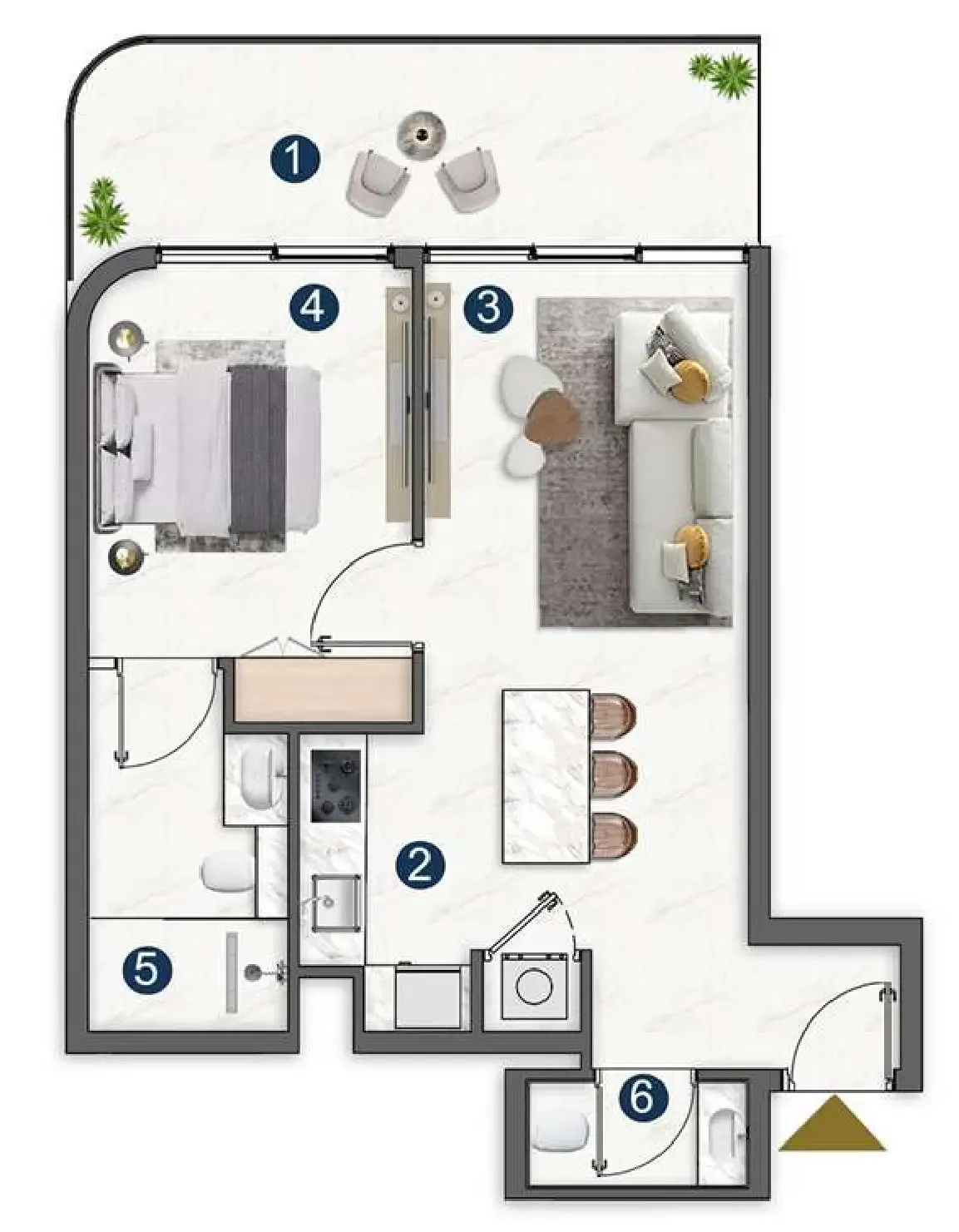 1 BR layout at Voxa Pantheon