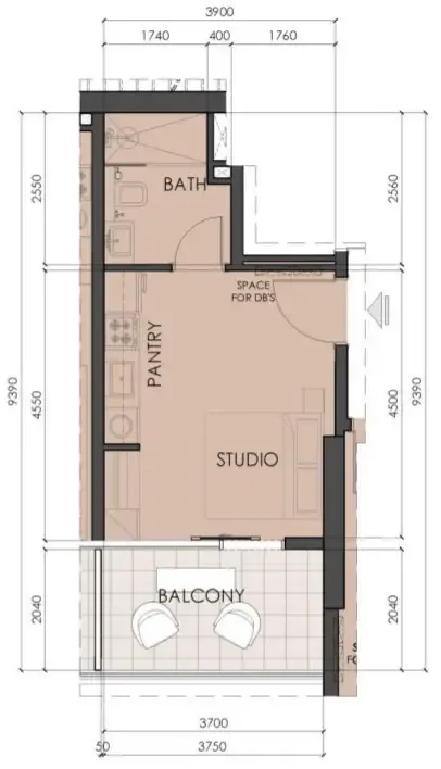 0 BR layout at Living Legends Phase 5