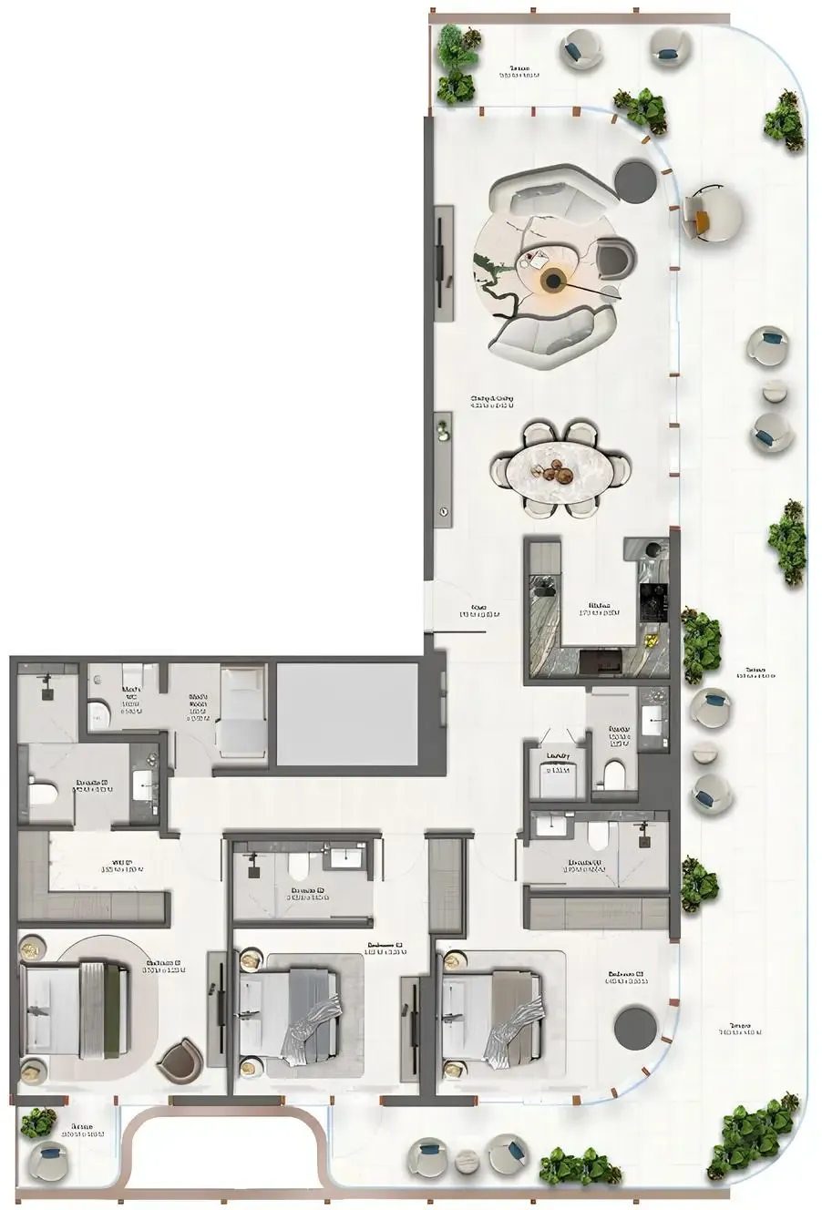 3 BR layout at Hado by Beyond