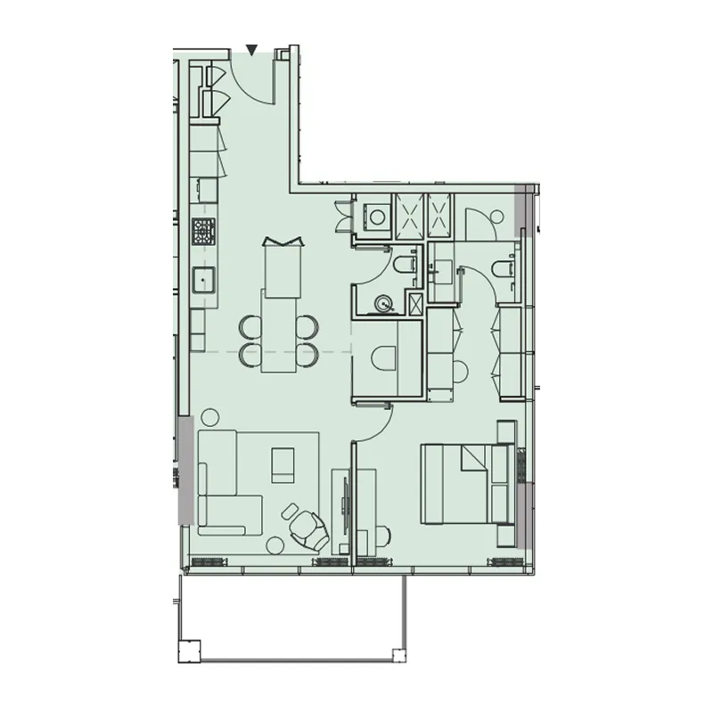 2 BR layout at Wynwood Horizon