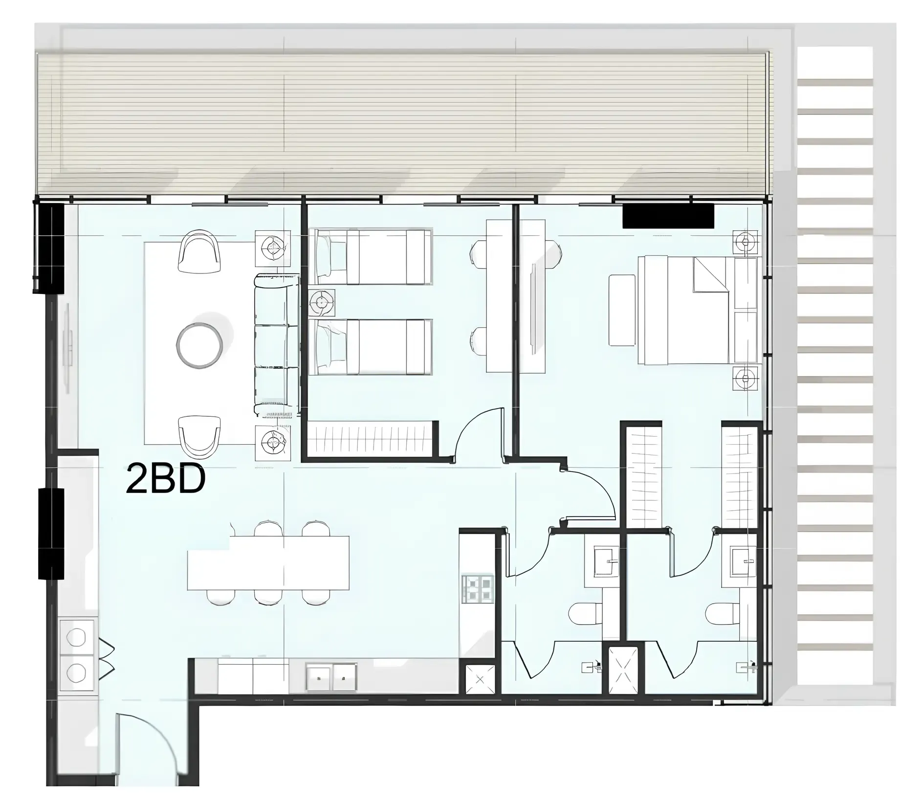 2 BR layout at Cove Boulevard