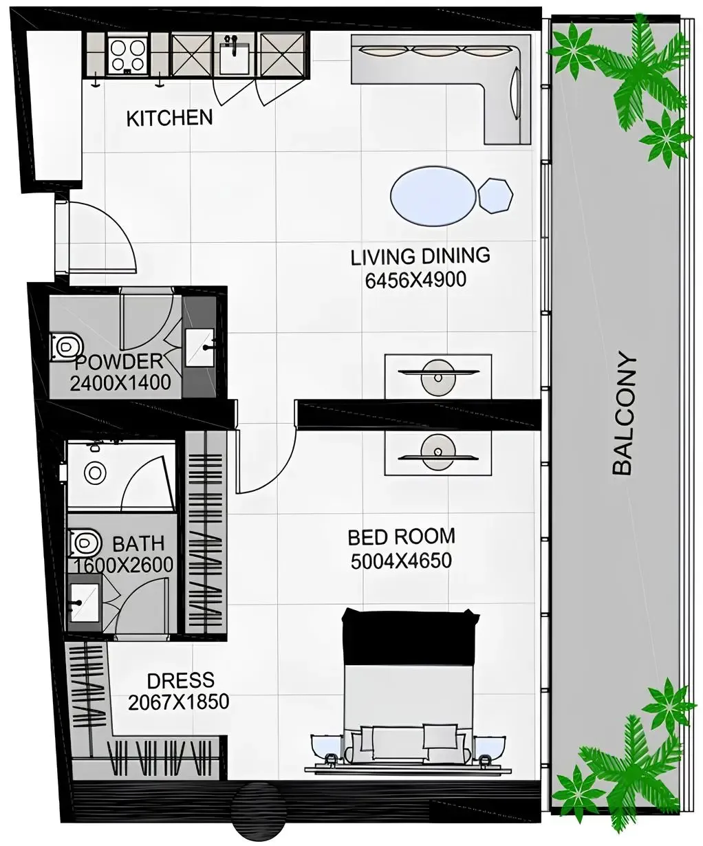1 BR layout at The Community Sports Arena